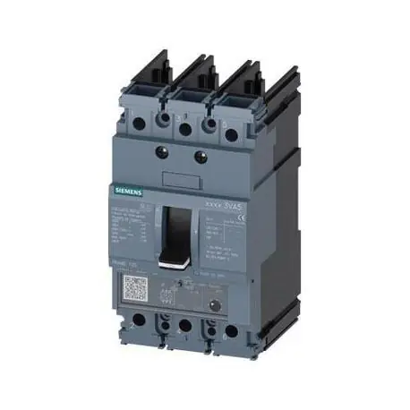 Siemens 3VA51404EC310AA0 Molded Case Circuit Breaker, 690 VAC/500 VDC, 40 A, 25 kA Interrupt, 3 Poles, Thermal/Magnetic Trip
