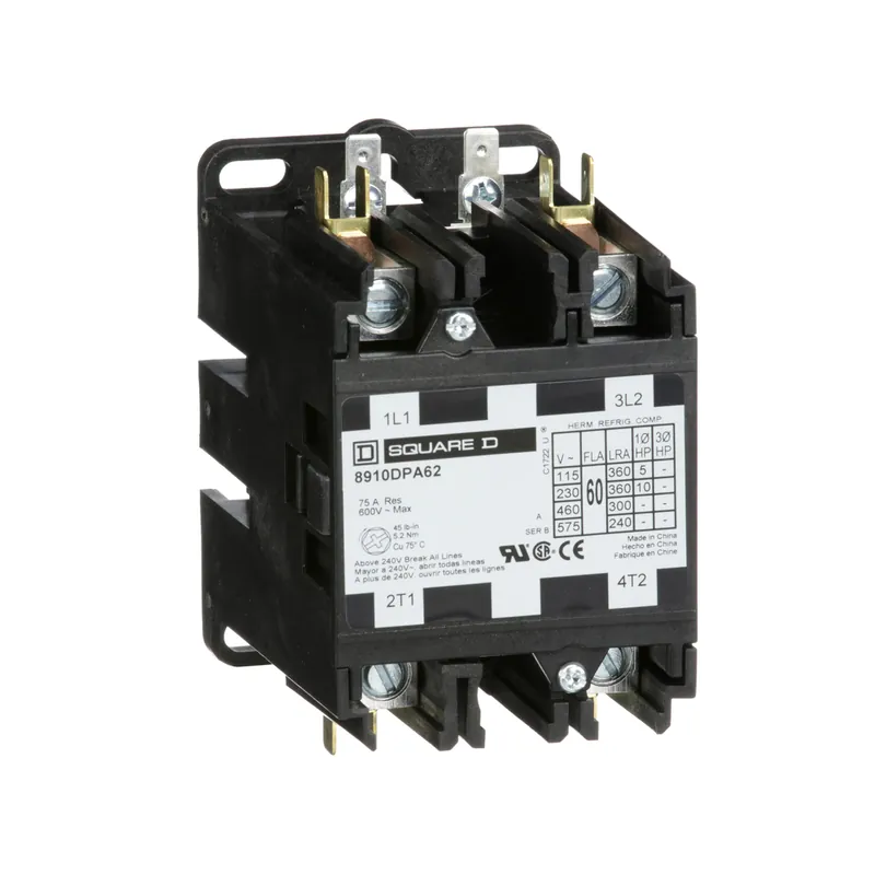 SK0499766-US20260702-105043-0 Square D 8910DPA62V09 208 to 240 VAC 60 Amp 2-Pole 2NO NEMA 1 Non-Reversing Definite Purpose Contactor - Image 1