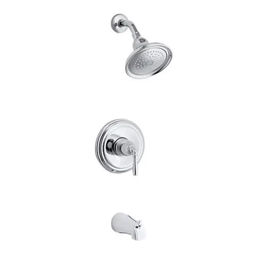 SK0499847-US20260702-105043-0 Kohler K-TS395-4-CP Devonshire 1-Handle Bath and Shower Trim Set with Spout Polished Chrome - Image 1