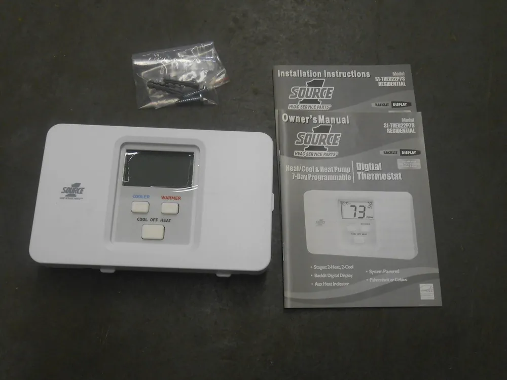 SK0501540-US20260702-105043-0 2 HEAT/2 COOL 7 DAY PROGRAMMABLE DIGITAL THERMOSTAT - Image 1