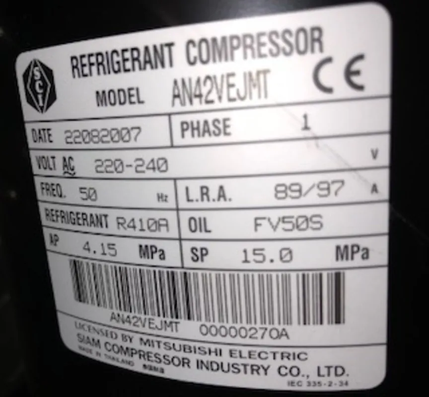 SK0501674-US20260702-105043-0 3-1/2 TON AC/HP SCROLL COMPRESSOR 240/50/1 R-410A - Image 1