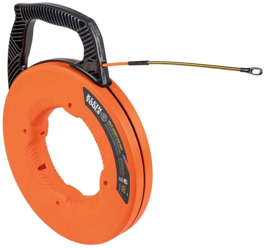 SK0501834-US20260702-105043-0 Klein 56380 Multi-Groove Fiberglass Fish Tape with Spiral Steel Leader, 100-Foot - Image 1