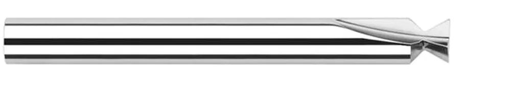 Harvey Tool 16508 Corner Radius Dovetail Cutter, 1/8 in Dia Cutter, 0.093 in W Cutting, 1/8 in Dia Shank Cylindrical Shank, 30 deg Included Angle, 1-1/2 in OAL