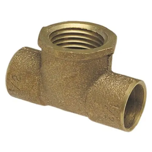 SK0502952-US20260702-105043-0 Everflow CCFT0114-NL 1-1/4 x 1-1/4 x 1-1/4 C x C x F Cast Brass Tee Lead Free - Image 1