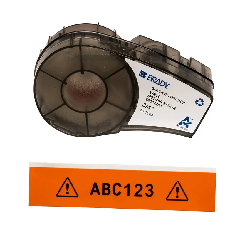 Brady M21-750-595-OR BPM 21 Label Marker Cartridge 21 ft L x 0.75 in W