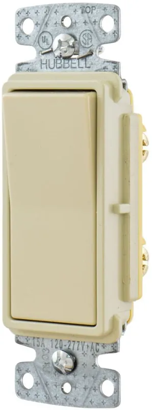 SK0503180-US20260702-105043-0 Hubbell RSD115I Resi Rocker SW, SP, (1.47 inches W x 1.35 inches D x 4.19 inches H) - Image 1