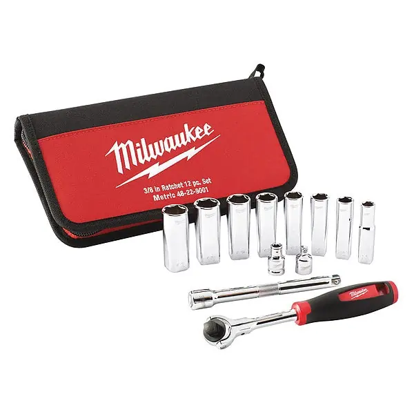 Milwaukee 48-22-9001 12PC 3/8 Drive Metric Socket Set