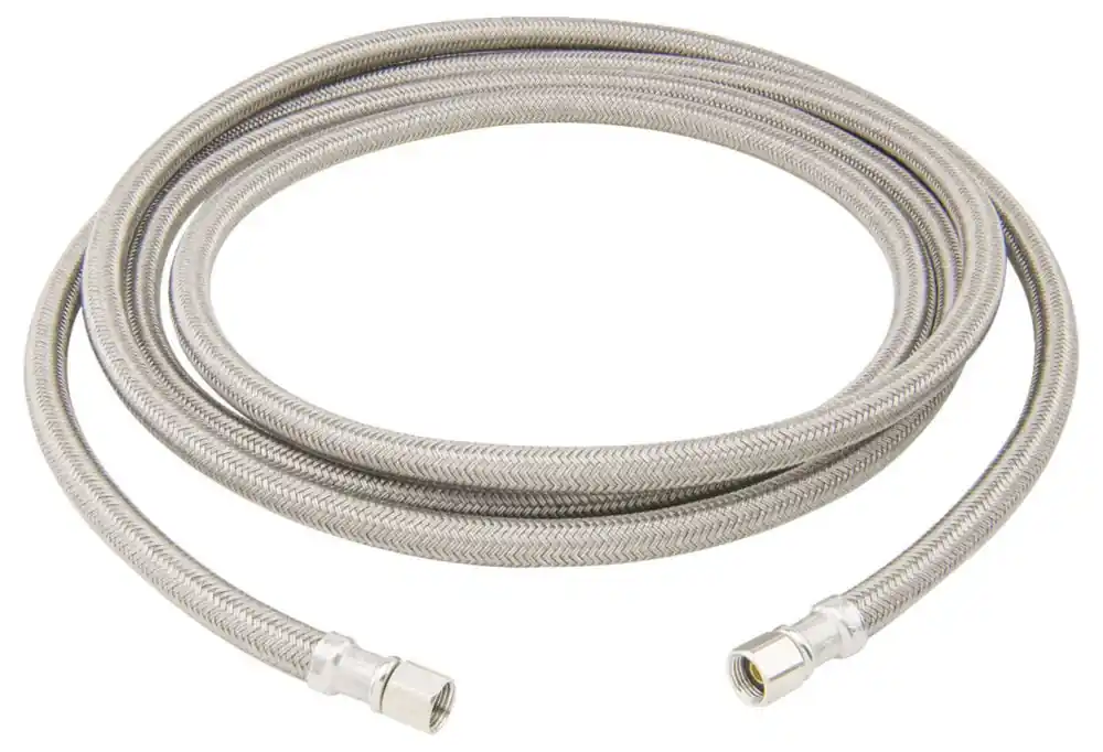 BrassCraft B0-84IM 1/4 x 1/4, Compression x Compression, 84 L, 125 PSI, Lead-Free, Braided PVC Coated Polyester Yarn/TPE Inner Hose