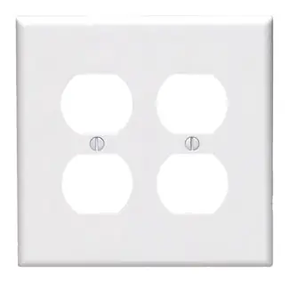 Leviton 80516-W 2-Gang Duplex Receptacle Wallplate Midway Size White