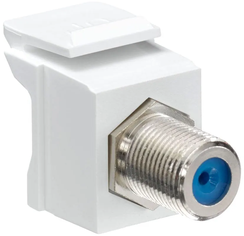 Leviton 41084-FWF Feedthrough QuickPort F-Connector, White