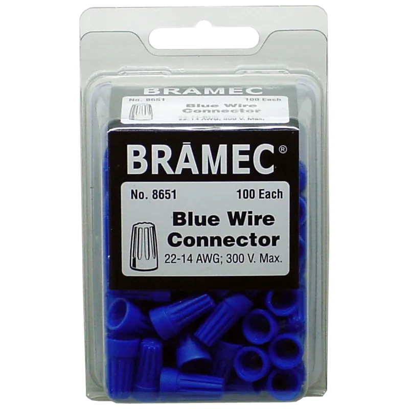 SK0504904-US20260702-105043-0 Bramec 8651 Wire Connectors 22-14 AWG Blue Screw-On 300V Max - Image 1