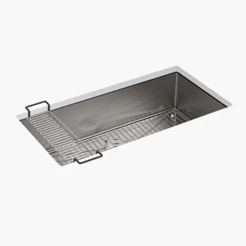 SK0505720-US20260702-105043-0 Kohler K-5283-NA Strive 35 inch L x 18-5/16 inch W x 9-5/16 inch D Extra-Large 1-Basin 16 ga Stainless Steel Kitchen Sink - Image 1