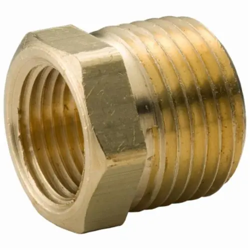 Merit Brass BS114-0402 Hex Head Pipe Bushing 1/4 x 1/8 in MNPT x FNPT 125 lb