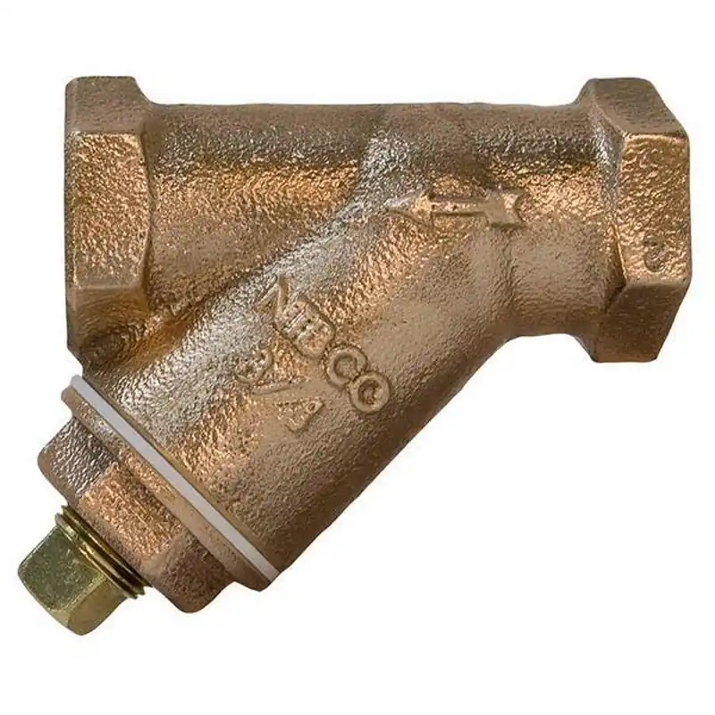 SK0505795-US20260702-105043-0 NIBCO NL2QA08 T-221-A 3/4 x 3/4 in. Bronze Threaded Mesh Strainer with Plug - Image 1
