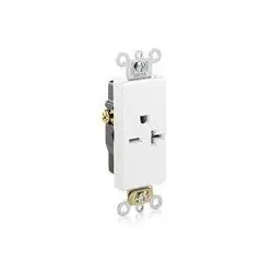 Leviton 16441-W Decora Plus Single Receptacle 20 Amp 250 Volt NEMA 6-20R
