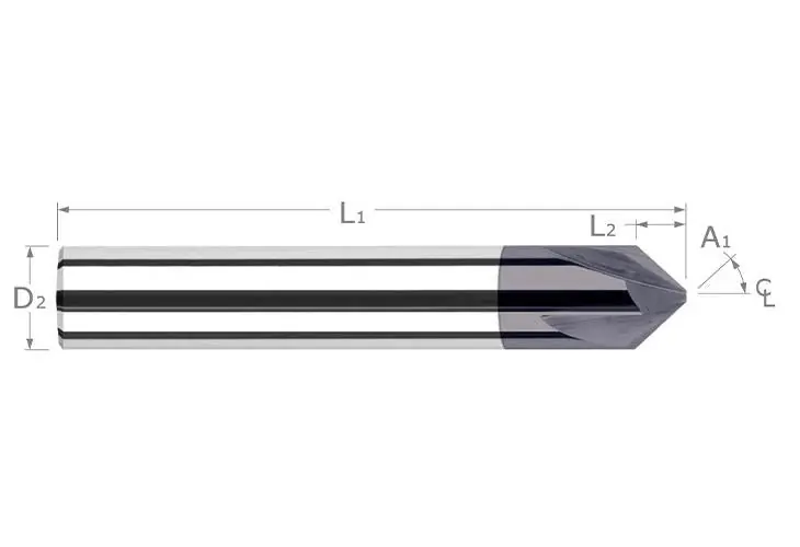 Harvey Tool 981215-C3 HAR 3/8x4 30DEG 3F ALTIN S/E CARB CHAMFER MILL TIP.060