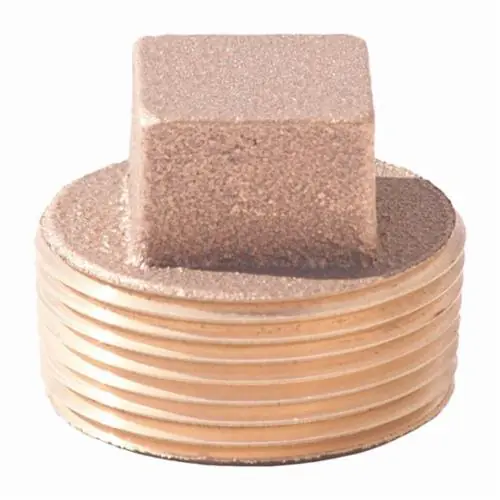 Merit Brass X117-16 Cored Square Head Plug, 1 in Nominal, MNPT End Style, 125 lb