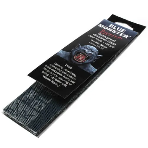 Blue Monster 70151 Abrasive Strip, Open-Mesh, 165 Grit, 2 inch x 8 inch