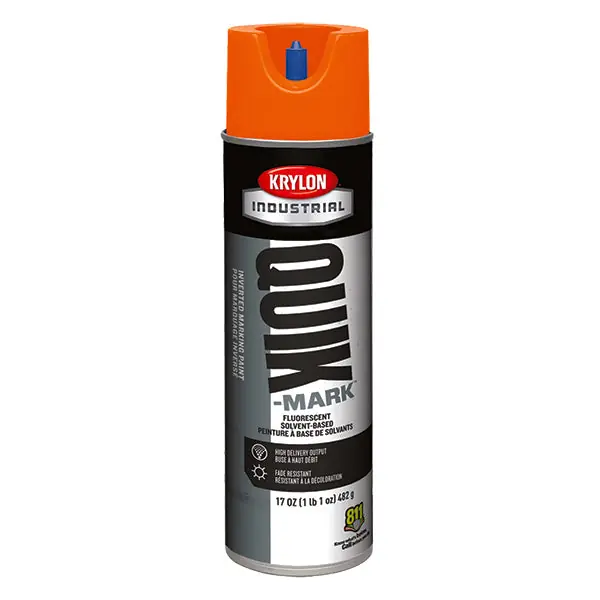 Krylon S03700 Quik-Mark Inverted Marking Paint Water Based 20 oz Aerosol Fluorescent Orange Replacement MPN