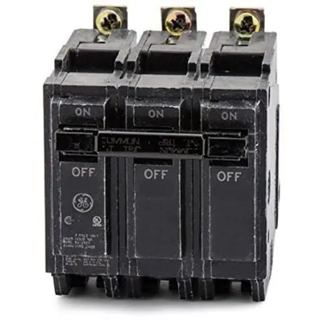 GE THQB32040 THQB Molded Case Miniature Supplementary Protector, 120/240 VAC, 40 Amp, 10 kAIC, 3 Poles