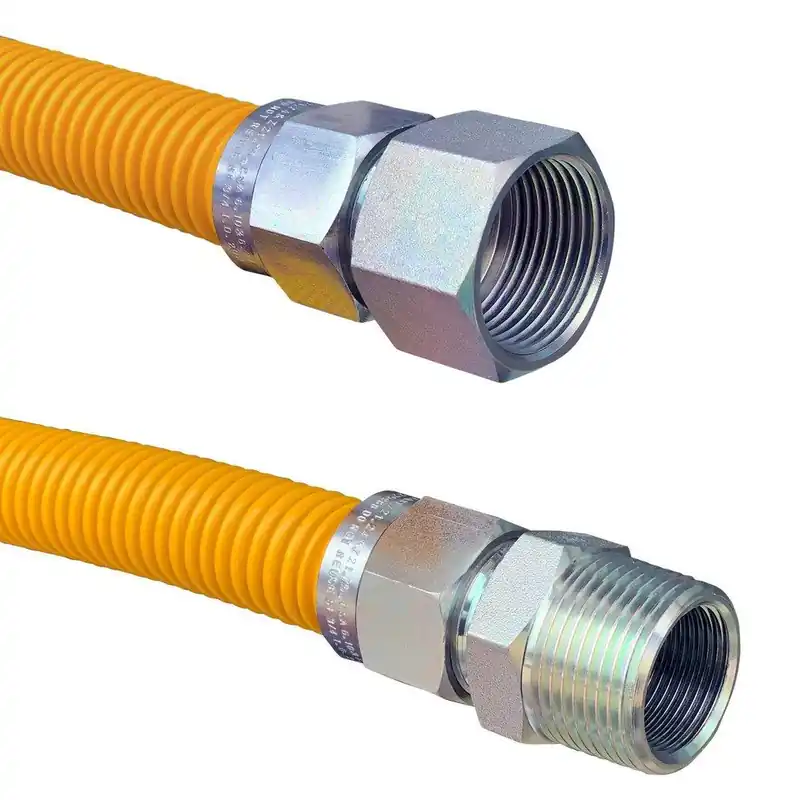 Jones Stephens G71402 3/4 x 24 in. MIPS Gas Connector with Fitting in Yellow