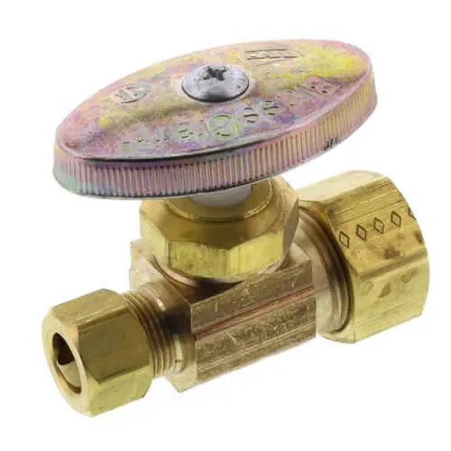 BrassCraft MPN OCR14X R 1/2 x 3/8 in Compression x OD Compression Knurled Oval Handle Straight Supply Stop Valve