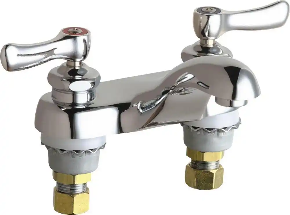 Chicago Faucets 802XKABCP Two Handle Centerset Bathroom Sink Faucet 2.2 gpm (Each)
