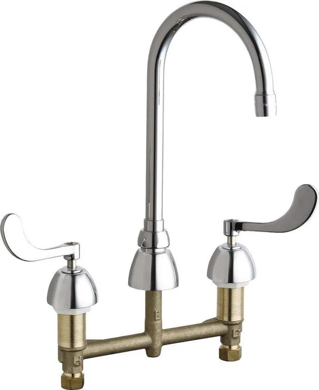 Chicago Faucets 786-E3XKABCP Two Handle Widespread Bathroom Sink Faucet in Polished Chrome