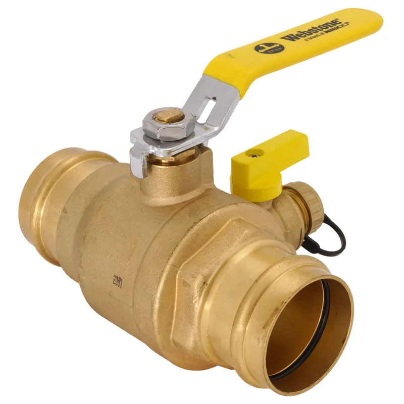 Webstone H-80617 2 Press Full Port Ball Valve w/ Drain Reversible Handle Lead Free