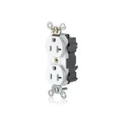 Leviton M5362-SW 20-amp, 125-volt, Narrow Body Duplex Receptacle, Straight Blade, Fed Spec Commercial Grade