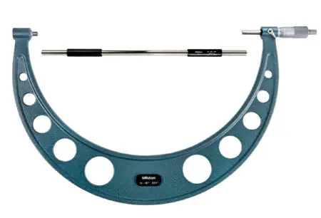 Mitutoyo 103-191 Outside Micrometer With Ratchet Stop, 14 to 15 in, Graduations: 0.001 in