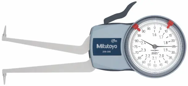 Mitutoyo 209-356 MTI 1.6-2.4 ID Caliper Gage .0005 Grads R3.3 W.06 D.310