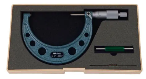 Mitutoyo 103-218 Outside Micrometer With Ratchet Stop 3 to 4 in Graduations: 0.0001 in