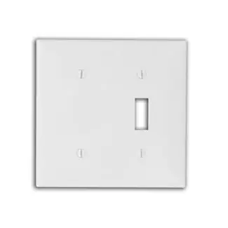 Leviton 80706-I 2-Gang 1-Toggle 1-Blank Device Standard Size Thermoplastic Nylon Box Mount Ivory