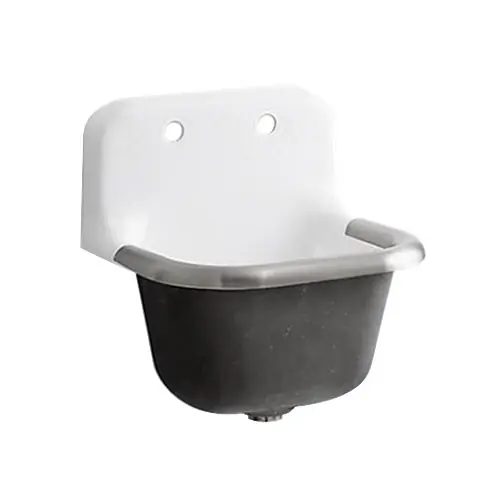 Kohler K-6714-0 Bannon Single-Bowl Cast Iron Service Sink 22-1/4 in x 18-1/4 in White