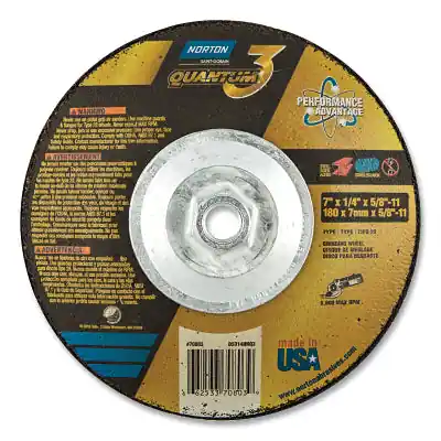 Norton Co. 66253370803 Quantum3 SG Type 28 Saucer Wheel 7 in Diameter