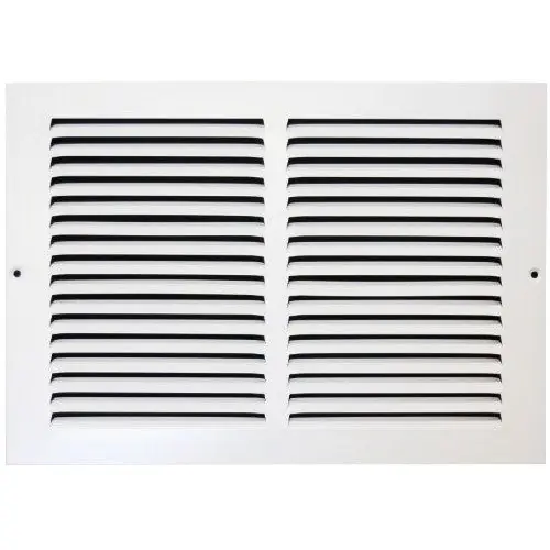 Metal-Fab MFRG128W Heavy Gauge Steel Flat Stamped Face Return Air Filter Grille 12 inch x 8 inch