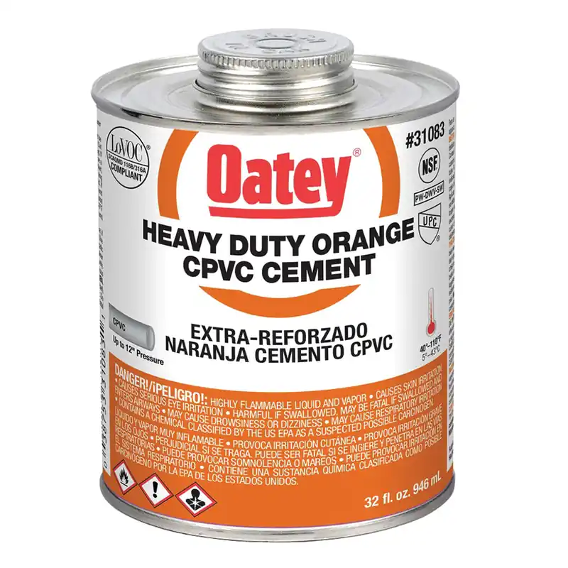 Oatey 31083 1 Qt CPVC Hvy Duty Cement Orange
