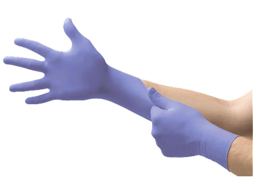 SK0511816-US20260702-105043-0 Ansell SU-690-M Microflex Supreno Size M 7.1 Mil Rubber Agriculture and Automotive Disposable Gloves in Violet Blue (Box of 100) - Image 1