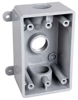 Hubbell PSB37550GY RACO 1G WP NM BOX 3 1/2 OR 3/4 IN OUTL GRY