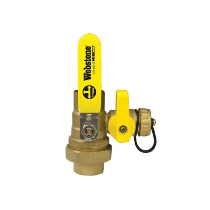 Webstone H-50436 Standard Ball Valve With Hose Drain 1-1/2 in FNPT Union x C
