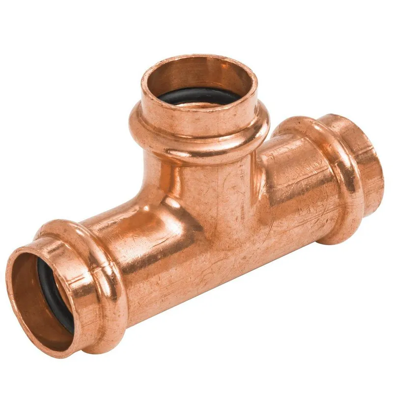 SK0512667-US20260702-105043-0 NIBCO 9102005PC Press System 1-1/2 x 1 x 1 in. Copper Press Tee - Image 1