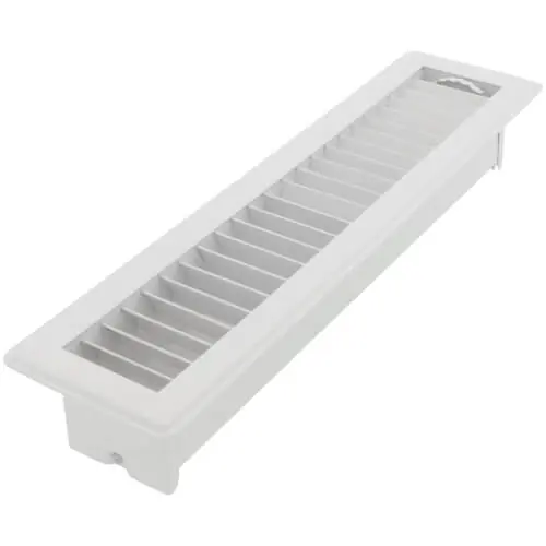 Hart & Cooley 10687 2 x 12 Wall Opening Size White Deluxe Floor Diffuser 411 Series