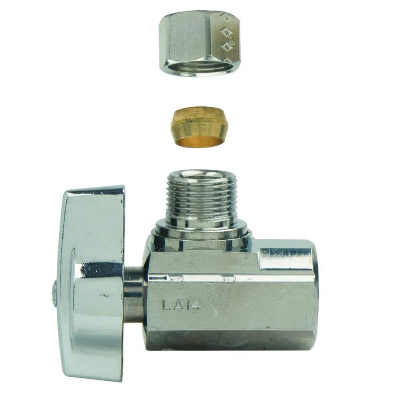 BrassCraft KTR15X-C 1/4-Turn Angle Ball Stop Valve 3/8 FIP x OD Compression