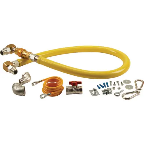 SK0513669-US20260702-105043-0 T&S Brass HG-4D-48SK Safe.T.Link 3/4 in. NPT x 48 in. Gas Hose with Quick Disconnect, Installation Kit SwiveLink Fittings - Image 1
