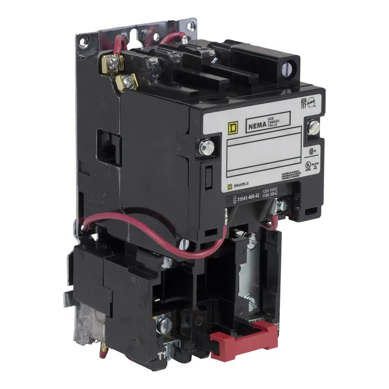 Square D 8536SCO1V02S 110/120 VAC 27 Amp 3 Hp 2-Pole Open Type Full Voltage Non-Reversing Magnetic Starter