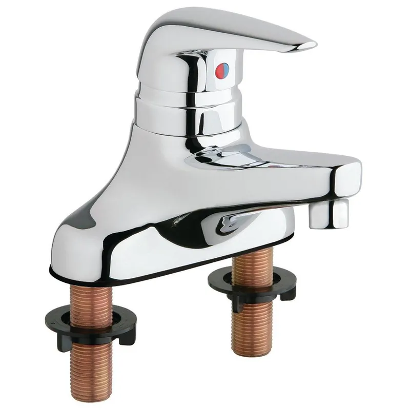 Chicago Faucets 420-E2805ABCP Single Handle Centerset Bathroom Sink Faucet 0.5 GPM
