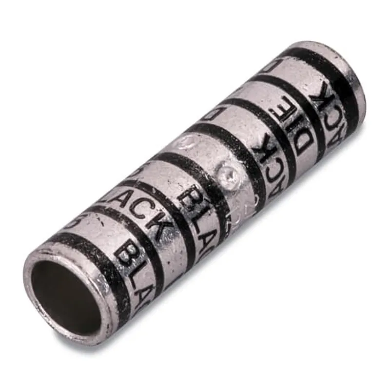 COLOR-KEYED 54815 Copper Two-Way Splice, Long Barrel, Max 35kV, 350 kcmil, Tin Plated