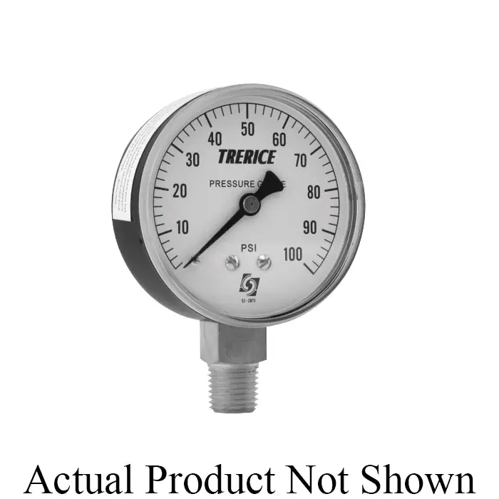 Trerice 800B2502BA160 800B Dry Utility Pressure Gauge 0 to 160 psi Pressure 1/4 in MNPT Connection