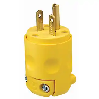 SK0514527-US20260702-105043-0 Leviton 620PV 250 Volt 20 Amp 2-Pole 3-Wire NEMA 6-20P Yellow PVC Grounding Polarized Straight Blade Plug - Image 1